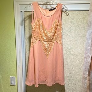 ModCloth dusty pink chiffon and lace dress